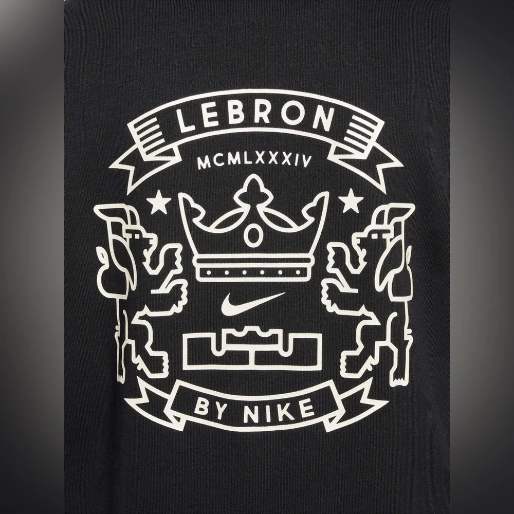 Nike LeBron James ‘King’ Kids Black Po Hoodie Sweater size Medium EUC - Picture 9 of 16